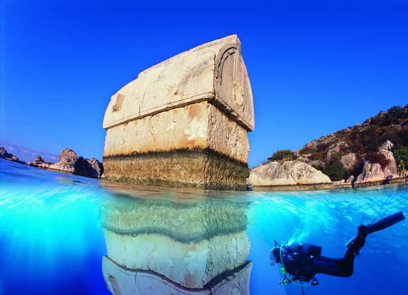 Antalya: Demre, Myra & Kekova Sunken City Boat Trip w/ Lunch - Sailing above the sunken city of Kekova