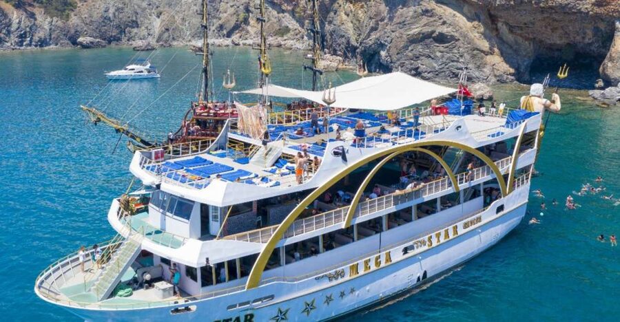 Antalya & Kemer: Megastar Catamaran Cruise With Foam Party - Cennet Bay and the first taste of the coast