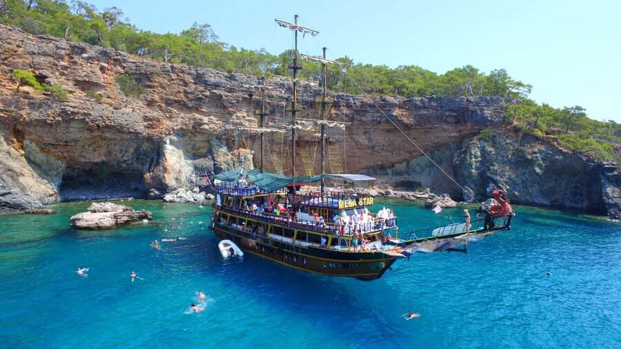 Antalya & Kemer: Pirate Boat Tour With Foam Party & Swimming - Cennet Cove and Aquarium Cove swimming stops