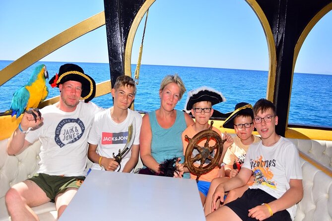 Antalya Lara Pirate Boat Trip w/Soft Drinks, Lunch & Pickup - Swimming in clear Mediterranean bays