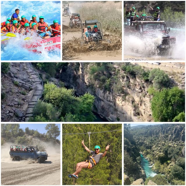 Antalya: Rafting Jeep Buggy&Quad Safari zipline canyon visit - Rafting through rushing water