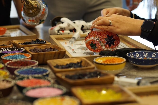 Antalya: Turkish Mosaic Lamp Workshop in Old Town – All Included - Tea, Turkish coffee, and a sweet pause