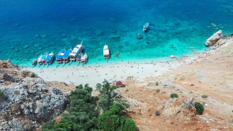 From Antalya or Kemer: Suluada Island Boat Trip with Lunch - The western coast and first swimming stop