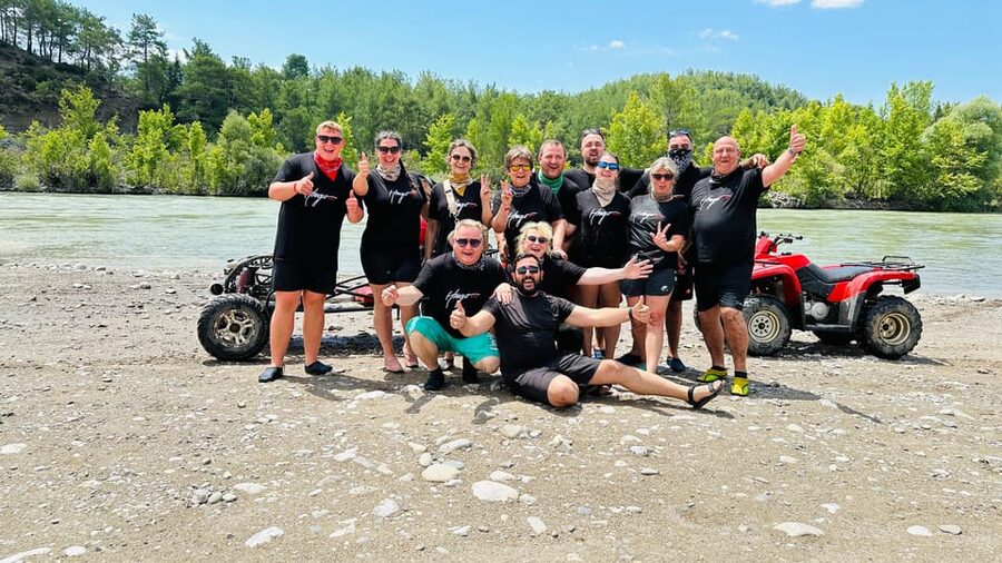 Side/Antalya: Canyon Rafting, Buggy or Quad, & Zipline Tour - Rafting through the tree-lined canyon